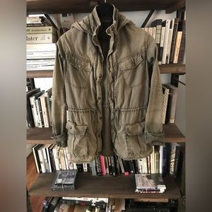 wilfred Vintage Feel Olive Green Oversized Hooded Trooper Utility Jacket GUC XS